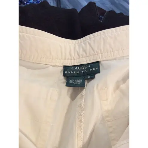 Lauren Ralph Lauren Cream Cargo Hiking Shorts Cotton Size 6 VNC