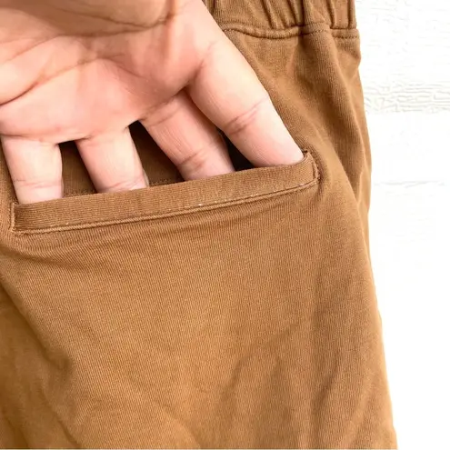 RicherPoorer Womens Shirts Brown Terry Drawstring Sweatshorts Pockets Medium