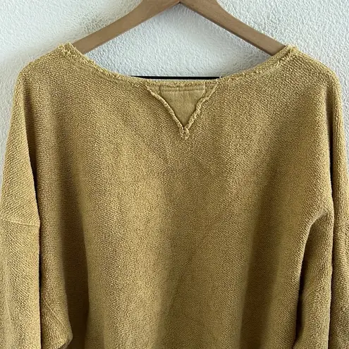 Free People  We The Free Palo Alto Cotton Blend Stripe Pullover In Golden Combo L