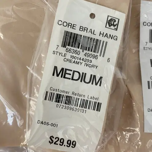 NEW ALFANI Removable Cups Laser Cut Seamless Bralette Creamy Ivory Medium