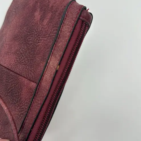 wilson's leather Maroon/Red Distressed Wristlet