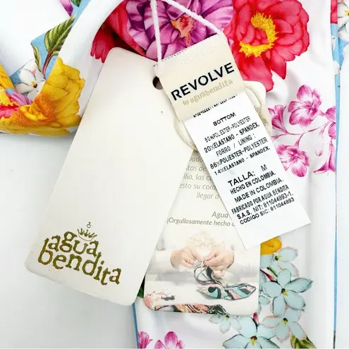 Agua Bendita X Revolve Avy Reversible Bikini Bottom in Blue & White Eden Floral