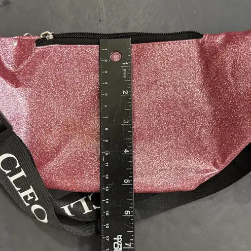Cleo Pink Glitter Preppy Designer Fanny Pack Outdoor Waist Belt Bag