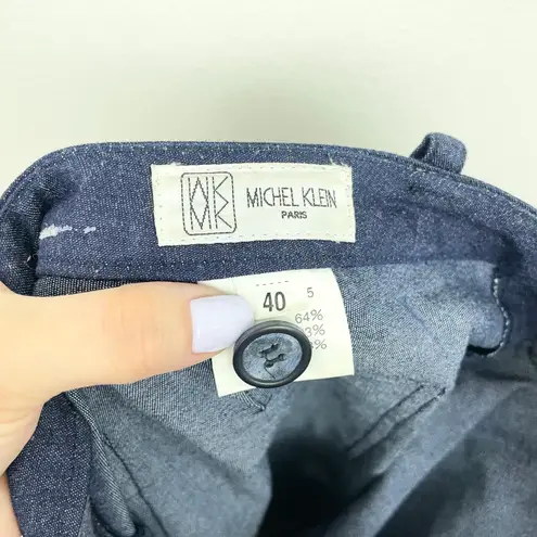 Vintage Michel Klein Paris Crop Beaded Fringe Jeans Blue Size XS