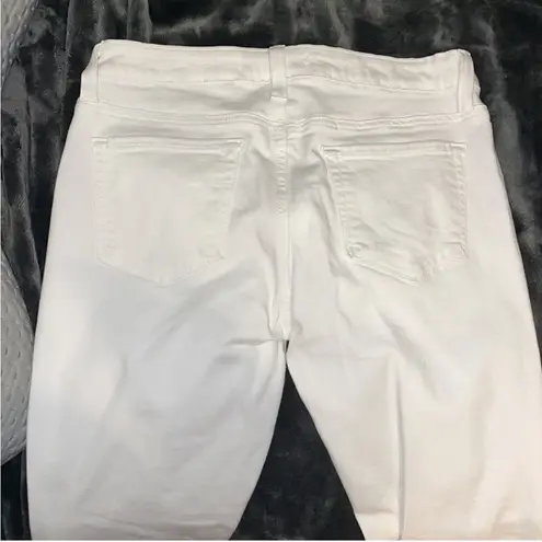 Just Black White Distressed Skinny Jeans Size 27