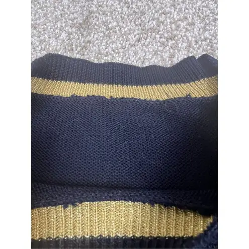 ESCADA Margaretha Ley Navy Gold Nautical Sweater Top / Size 36/ US S/ Germany Blue