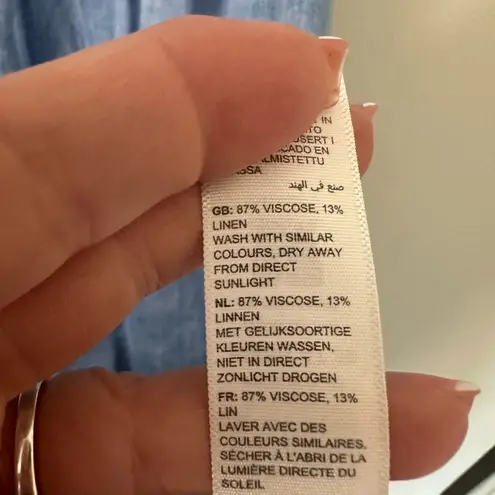 Fat Face Jolene Blue Chambray Button Down Front Maxi Shirt Dress Size 2