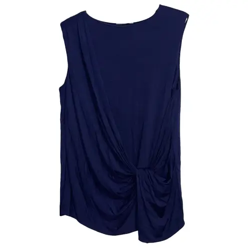 MM.LaFleur 💙💖 M.M. Lafleur Navy Bronte Draped Sleeveless Blouse