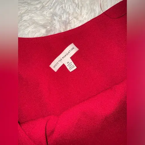 Dress the Population NWOT Amy One Shoulder Trumpet Gown red garnet XL