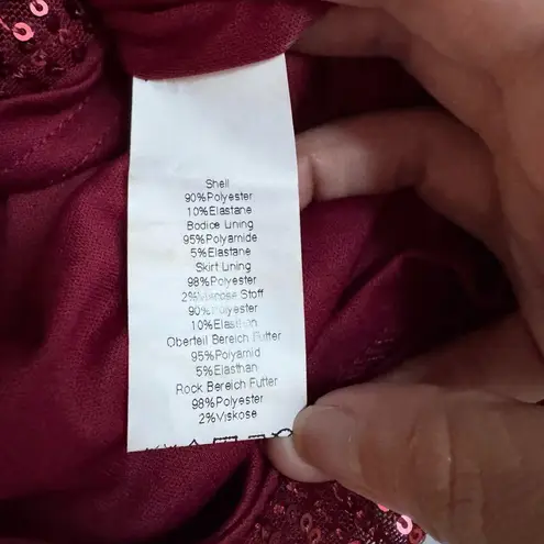 Grace Karin Red Sequin Off the Shoulder Ruched Dress