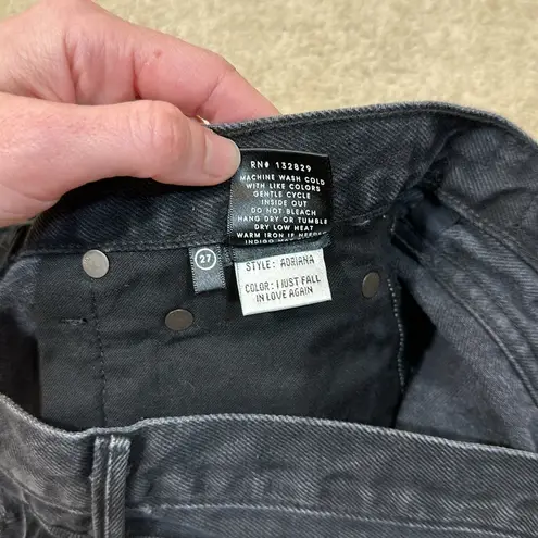 GRLFRND Revolve Black Distressed Adriana Slouchy Rolled Cuff Cotton Women 27