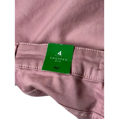 Dip Womens Cropped Fit Pants Size 4 Pink Cotton Denim