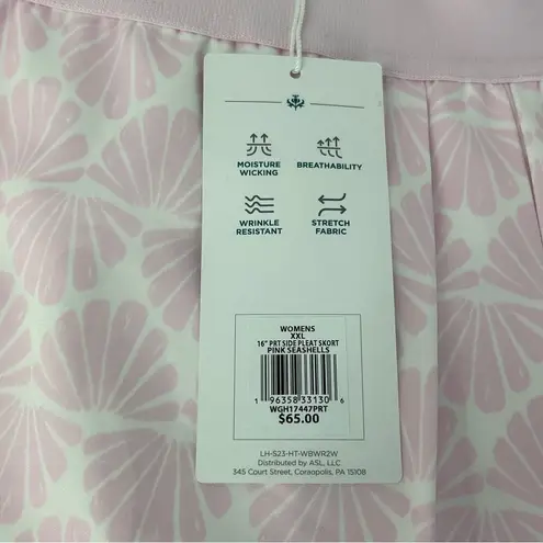 Lady Hagen  SIDE PLEAT SKORT WOMENS SIZE XXL PINK SEASHELLS GOLF TENNIS ATHLETIC