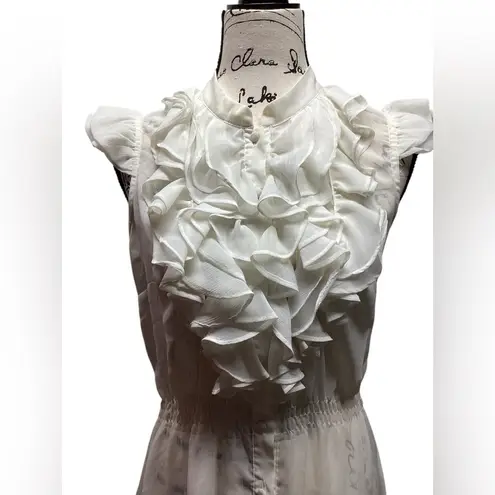Ali & Kris ruffle blouse. Ivory in color. Size Medium