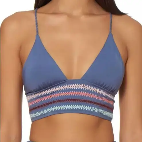 NWT l Dolce Vita Gray Embroidery Pom Pom Bikini Top Swimsuit