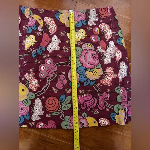 Cynthia Steffe Linen Mini Skirt Vintage Floral Print Size 2