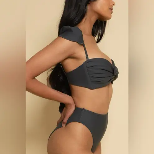 MONTCE Charcoal Paula Bikini Bottom, Size Medium, Charcoal, $98 Black
