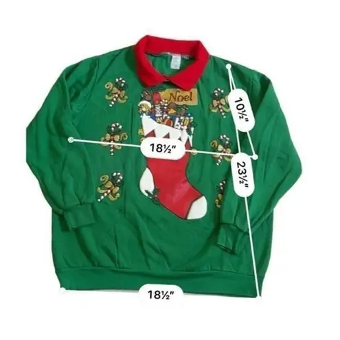 Vintage UGLY SWEATER NOEL BESTIE SIZE L made in USA Red Size L