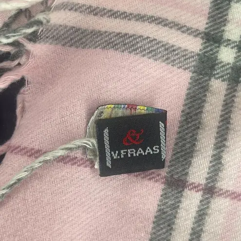 Cashmink V Fraas West Germany Scarf Pink Blk White 52" L 11.5" W Soft RN66349