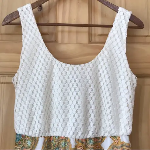 Lila Rose Lily Rose lined high low crochet tank dress size small