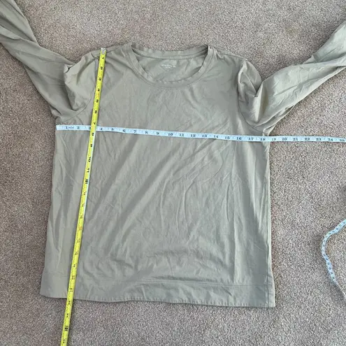 Lafayette 148 New York Women's Long Sleeve Cotton Knit Top Taupe Beige Tee J807 Tan Size M