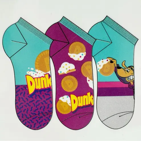 Dunkaroos Womens No Show Socks Retro 90s Snack Kangaroo Colorful Fun Gift Purple