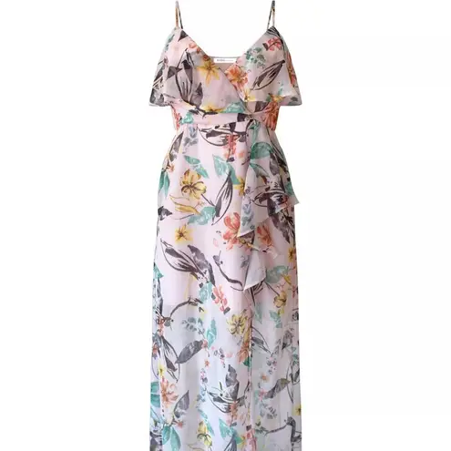 BCBGeneration  Aloha Floral Chiffon Maxi Dress SMALL