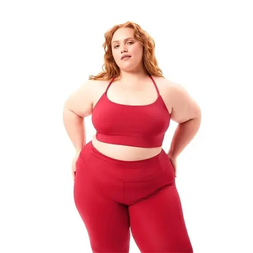 Girlfriend Collective Red Juliet Strappy Criss Cross Back Sports Bra XXS