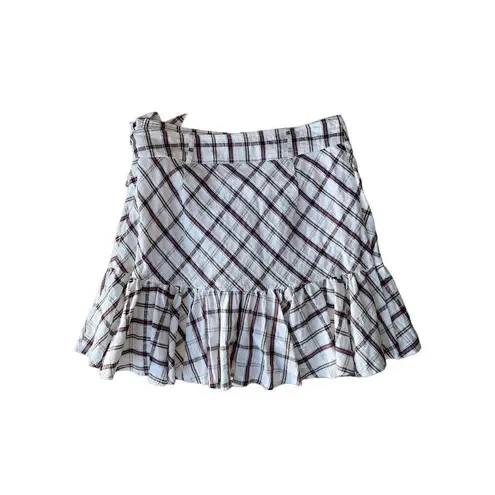 Veronica Beard Memphis Ruffle Plaid Mini Skirt