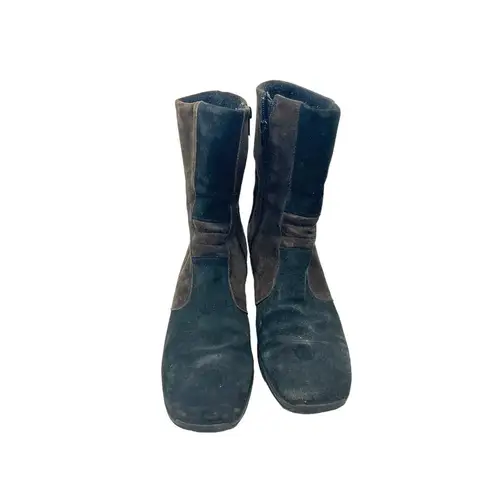 Aquatalia Snow Boots Patchwork Winter Waterproof Suede Black Brown Size US 9.5