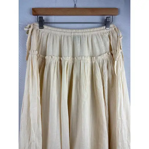 J.Crew Womens Tiered Skirt Size S Cream 100% Cotton Made In India