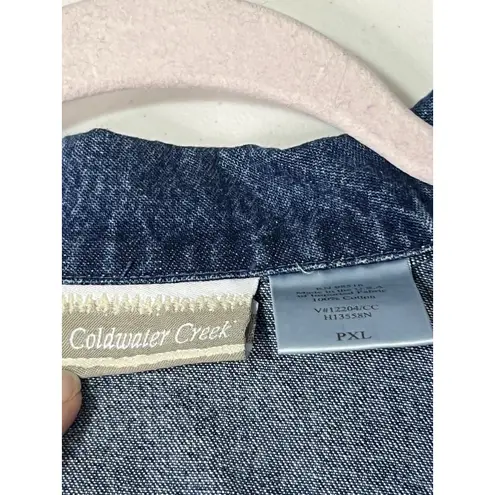 Coldwater Creek Vintage Woman’s Plus Denim Chore Jacket Size 2x 100% Cotton.