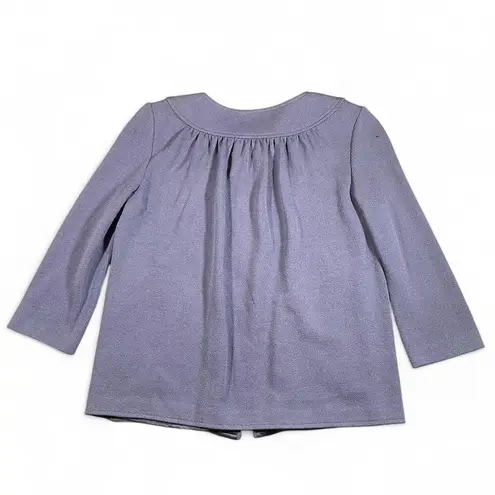 Blue/Purple St. John Collection jacket with silver zipper gem closure