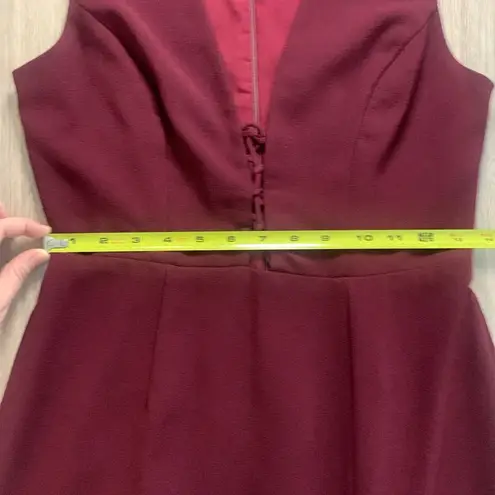 WAYF The Casey Plunge Neck Sleeveless Long Dress Burgundy Small!