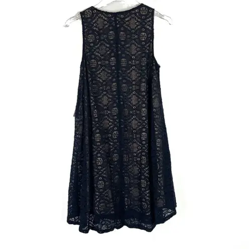 Sharagano NWT Lace Sleeveless Dress Navy Blue Size 4 NEW $108 I1318