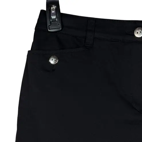 Karen Scott Petite SZ 10P Capris Pants Stretch Slimming Mid-Rise Zip-Fly Black