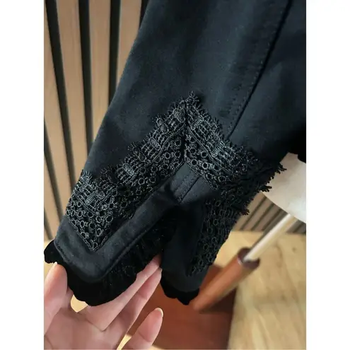 INC International Concepts Women’s Black Full Zip Lace Accent Jacket sz large