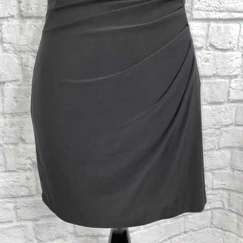 JS Boutique one shoulder rouched dress w/sequin appliqué black sz 6