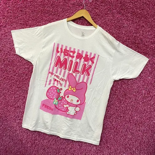 My Melody Japanese Kawaii Strawberry Milk Sanrio Tee L