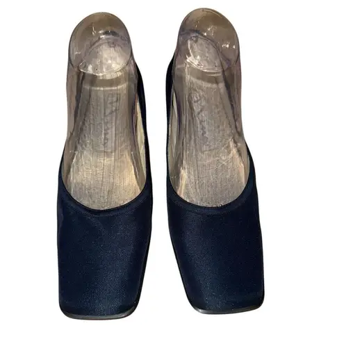 Nina Women's Blue Satin Block Heels Size 8M Formal Y2K 90s