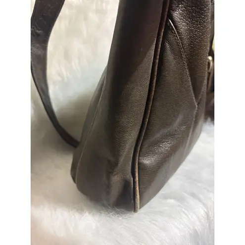 Brown Leather Shoulder Bag Vintage Women's Versatile Crossbody Style