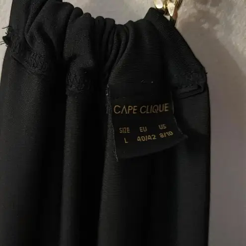 NWOT Cape Clique Black Criss Cross Wrap Waist Style Halter Crop Top Chain Mob Size L