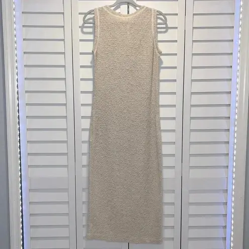 Johnny Was neutral crochet button up duster cardigan pockets linen cotton blend