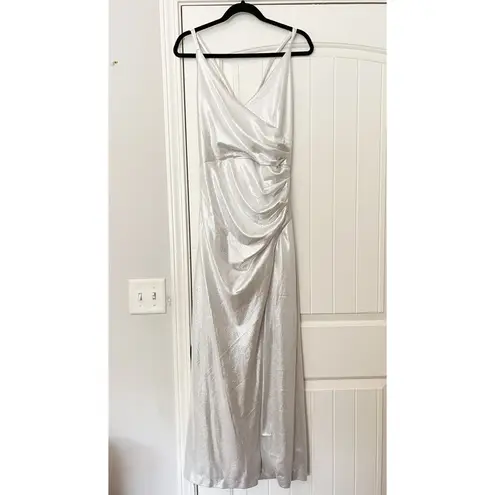 Eliza J Ruched Metallic Gown Sheath Maxi Dress