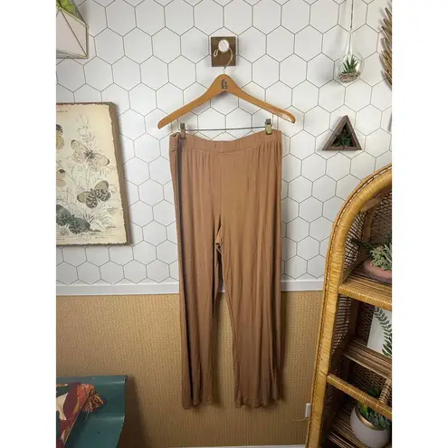 SKIMS Camel Micro Ribbed Sleepwear Loungewear Pajama Set - Size - XL