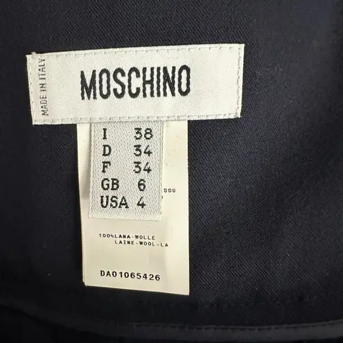 Moschino Black Wool A Line Knee Length Skirt Size 4