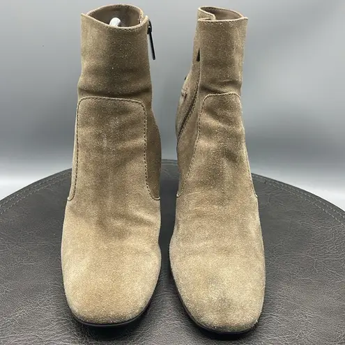 Tod's  Boots Womens Sz 10 Leather Suede Tan Heels Heeled Boots Designer Zipper