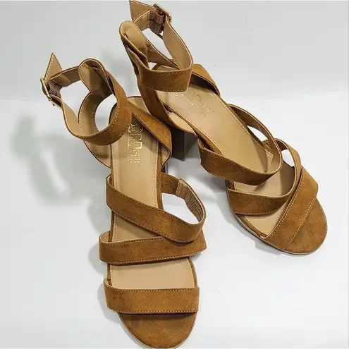 Brash  Block Heel Brown Sandals Size 8