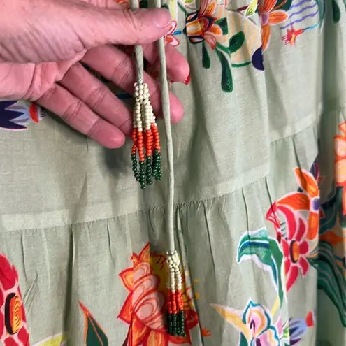 Farm Rio Anthropologie Off Shoulder Floral Midi Dress Boho Shower Garden Brunch