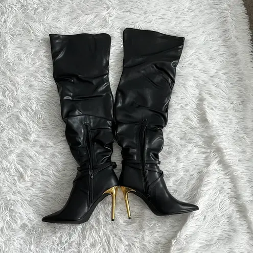 Shoedazzle  Women’s Marcey Heeled Tall Boot in black size 9